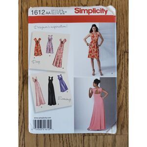 Simplicity 1612 AA Womens 10-18 Dress Variations New Uncut